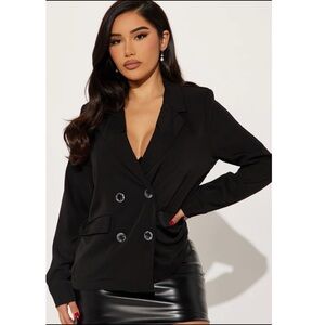 Fashion Nova Black Boss Mode Blazer – Size M, Sharp & Unbothered”